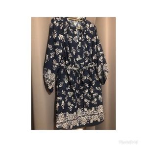 Navy Paisley draw string handkerchief dress